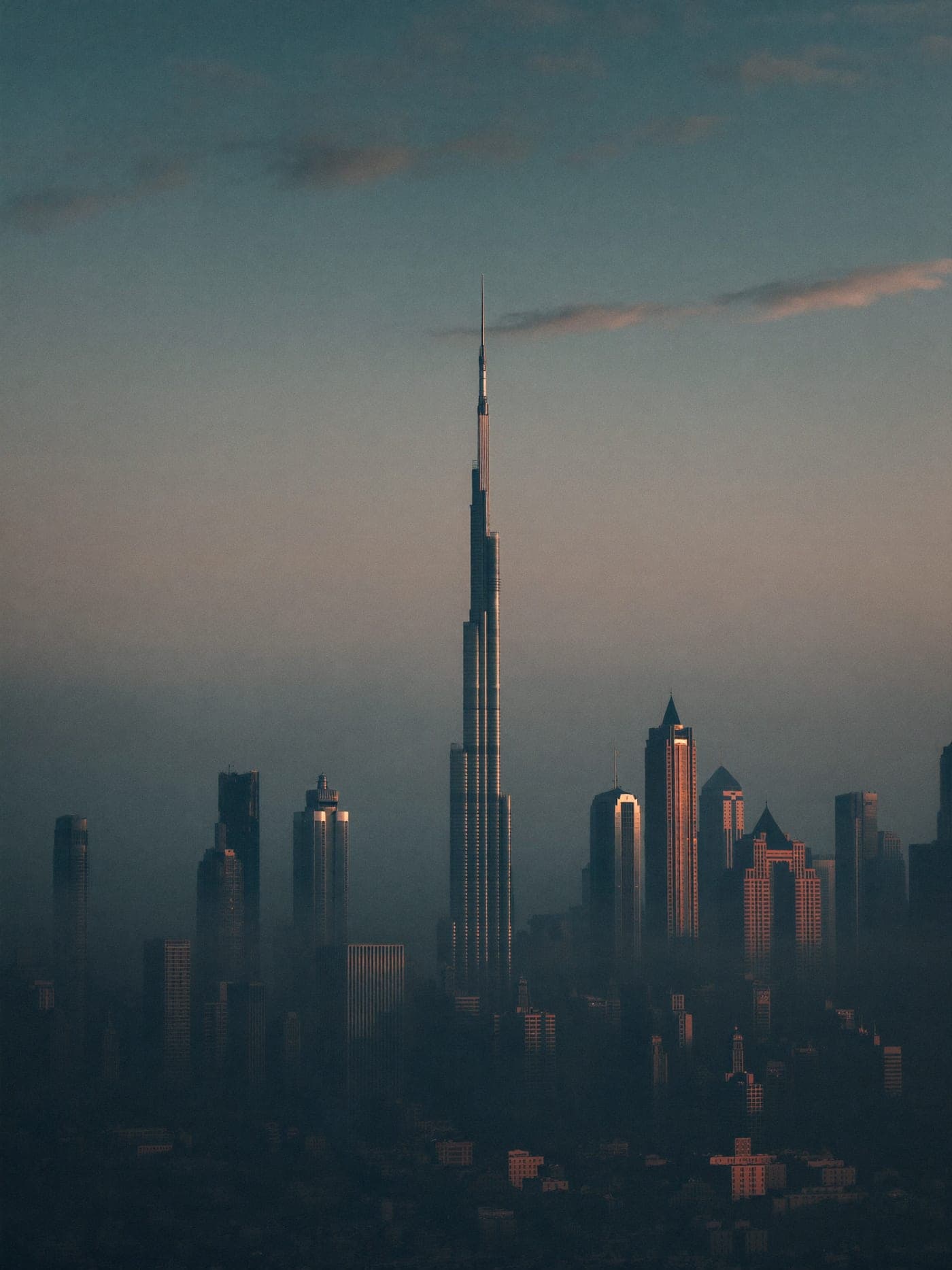 Downtown Dubai skyline at dusk